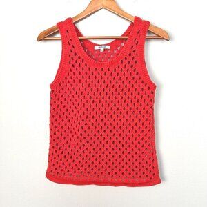 Madewell Greylek Open-Stitch Sweater Tank‎ In Himalayan Orange Size Small